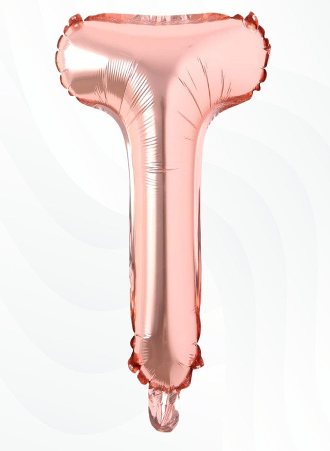 Flyloons Rose Gold T Letter Foil Balloon Alphabets Balloons Perfect for Birthday Decoration Items, Anniversary, Bachelorette, Wedding, Farewell Create Your Own Custom Phrase and Name - Image 1